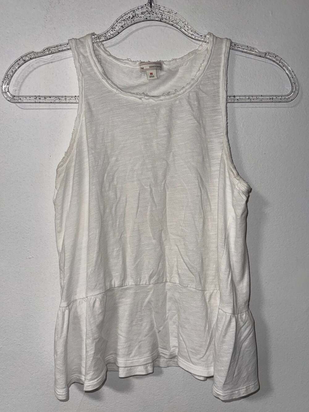 Gap Designed & Crafted White Sleeveless Peplum Tank Top Size XS